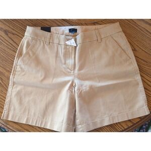 NWT Women's J Crew Chino Shorts Size 4 NEW With Tags 7" Khaki Slash Pockets